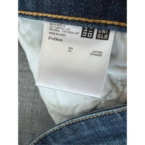 Uniqlo  Blue Distressed Slim Fit Tapered Leg Denim Jeans Size 27 x 33