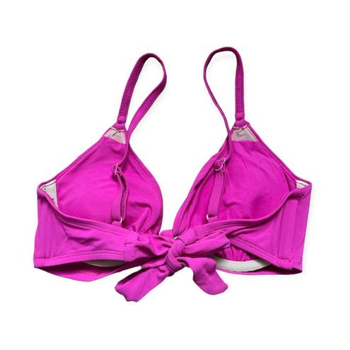 Robin Piccone NEW  Olivia Knotted Bikini Top in Fuchsia Pink Size Small