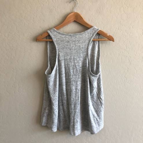 Vince 𝅺 SPLIT NECK RACER BACK LINEN TANK TOP