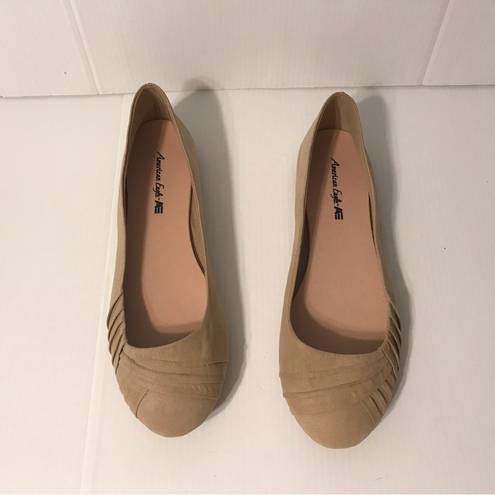 American Eagle  tan round toe flats shoe women size 12 W