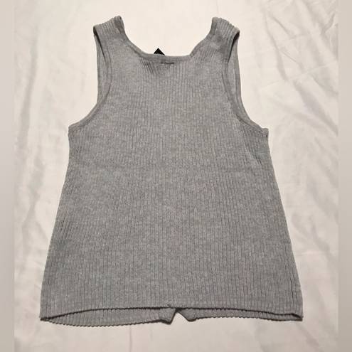 The Moon  & Madison Women’s Gray Ribbed Cropped Tank Top Size M