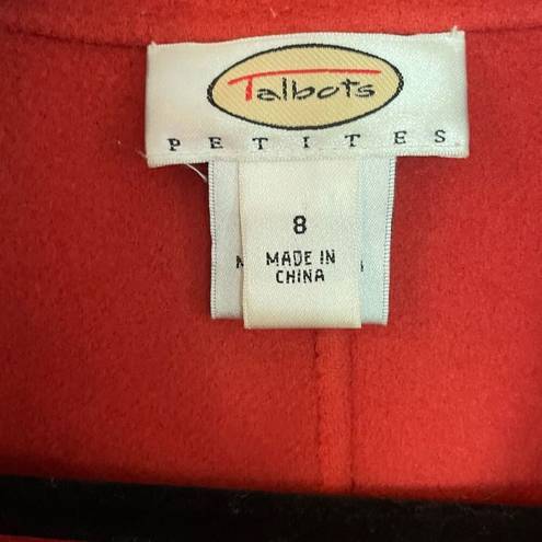 Talbots  vintage petite coral 100% wool open blazer size 8