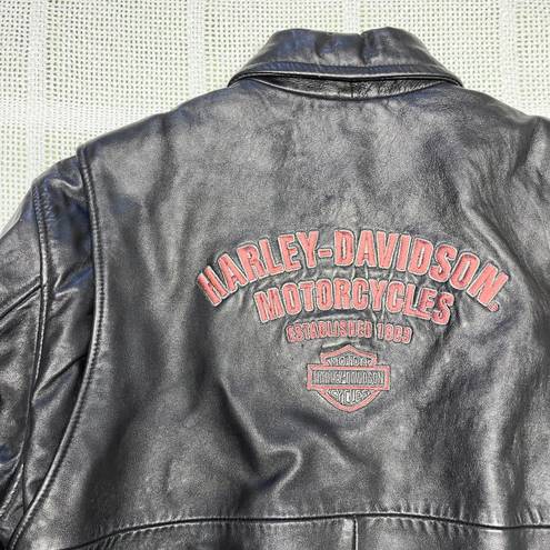 Harley Davidson VINTAGE  embroidered leather bomber jacket coat