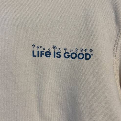 Life is Good Life‎ is Good Fine Daisy Coin Simply True Fleece Hoodie Sz Medium ♣️