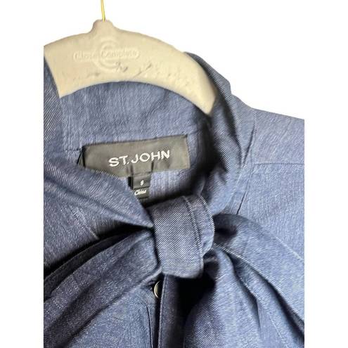 St. John  Dark Denim Color Shirt Dress Sz. 8