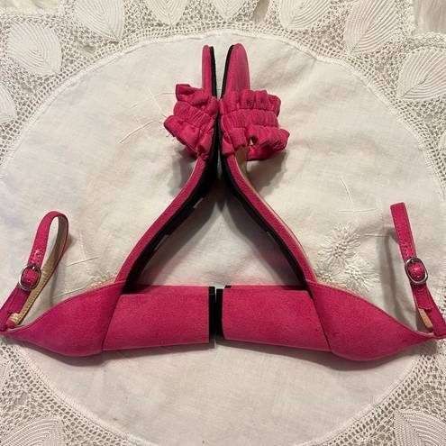 Unisa  Diara Pink High Heel Sandal Shoes W/ Ankle Strap Women’s Size 10 Ruffle