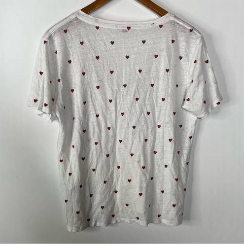 Rails  Cara Heart Print V Neck Tee Size Medium