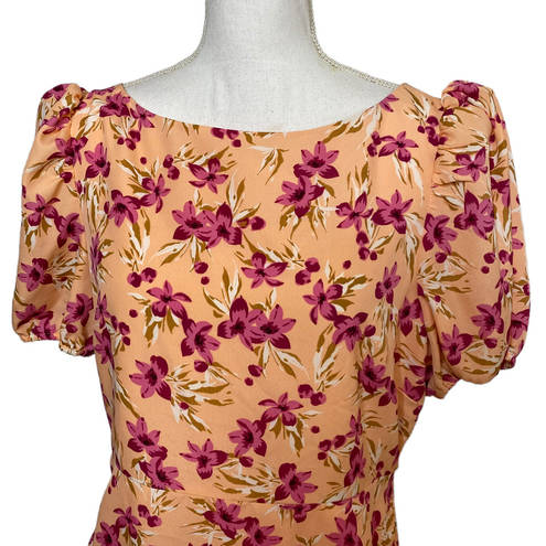 Likely  Cara Floral Mini Dress NWT Cottagecore Ruffled Pink Honey Peach Berry 12