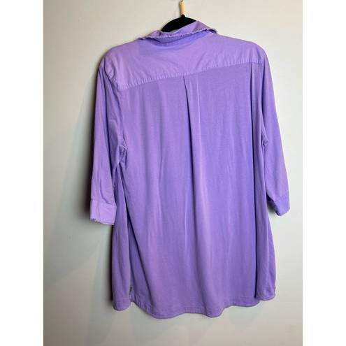 DKNY  Purple Pastel Lavender button down collar Womens Size Medium