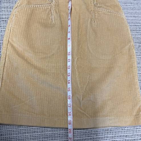 Eddie Bauer Vintage  corduroy pencil skirt pockets cotton size 10 pale yellow tan