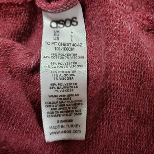 ASOS  Sweatshirt Size Large Women's Crew Neck Pullover Sweatshirt Red 