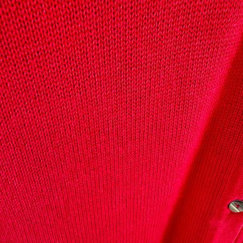 Foxcroft  Red Long Sleeve Crew Neck Cotton Clam Shell Button up Cardigan Size 3X