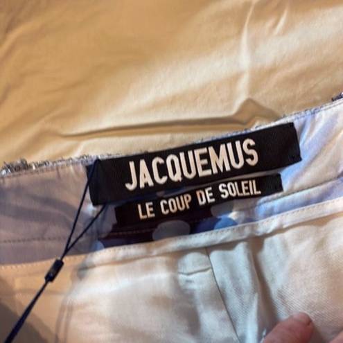 Jacquemus  Foil Boota Flared Palazzo Pants grey blue size 6