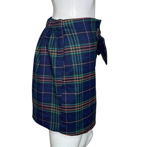 Wild Fable  Skirt Women XS Blue Green Plaid Pencil Skirt Straight Preppy Academia