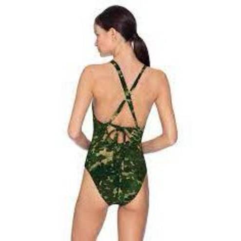 Robin Piccone New.  Army camouflage plunge swimsuit. Regularly $168. Size 8