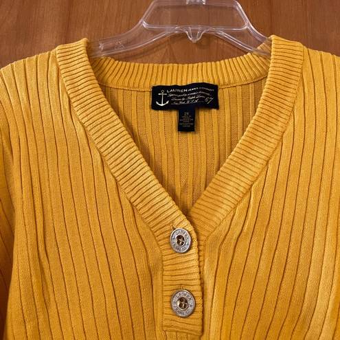 Krass&co LRL Lauren Jeans  Ralph Lauren Ribbed Pullover Sweater La Plage Golden Yellow