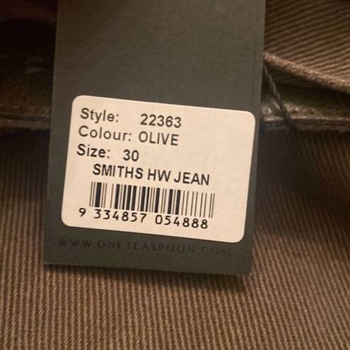 One Teaspoon  Smiths High Rise Olive Green Jeans 30 NWT