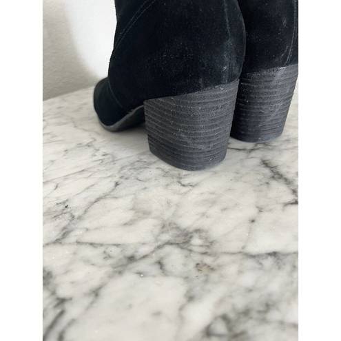 Blondo  Womens Sondra Ankle Boots Booties Size 9 M Black Suede Stacked Heel