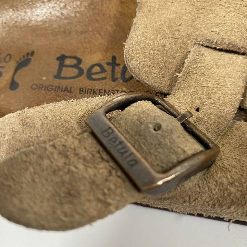 Birkenstock  Boston Suede Clogs Soft Footbed Beige Womens EU 38N US W7 -some wear