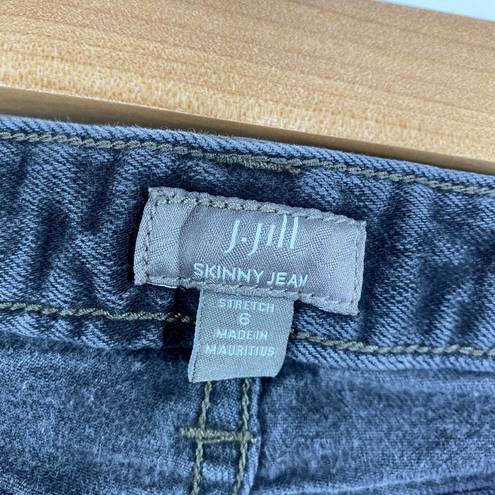 J.Jill  Washed Grey Cotton Blend Stretch Skinny Jeans Women's Size 6