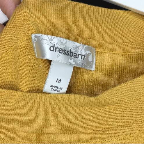 Dress Barn  3/4 Sleeves Crewneck Sweater Mustard Yellow Top Womens Size M