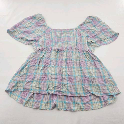 Isabel Maternity  by Ingrid & Isabel Size XL Multocolor Plaid Tie Front Blouse