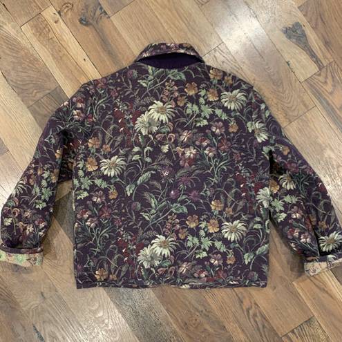 Coldwater Creek Purple Floral Blazer Size Petite Small