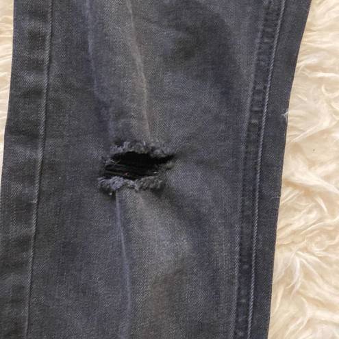 Ring Of Fire  Black Distressed Skinny Denim Jeans Sustainable EUC Sz 27