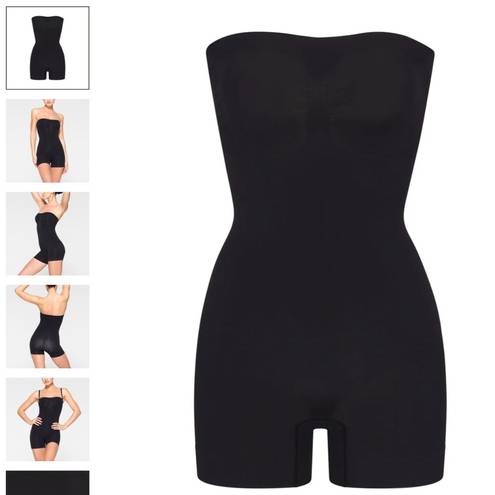 SKIMS NEW  Seamless Sculpt Strapless Shortie Bodysuit Onyx Size L