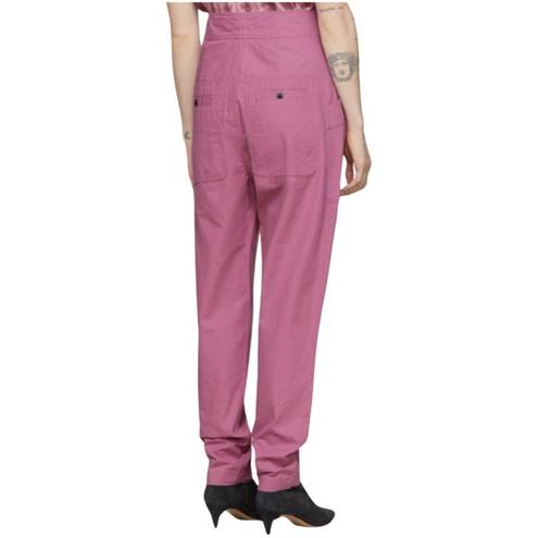 Isabel Marant  ETOILE High Rise Belted Tapered Pink Pants Sz 8