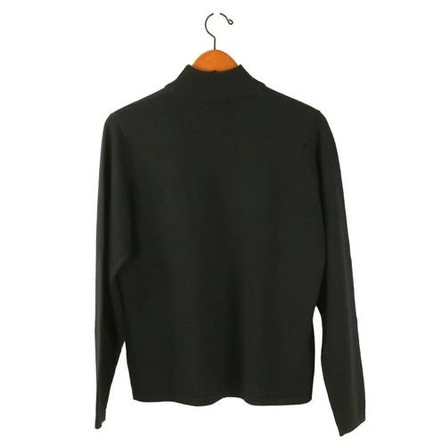 Valerie Stevens  Vintage Merino Wool Pullover Mock Neck Black Sweater L