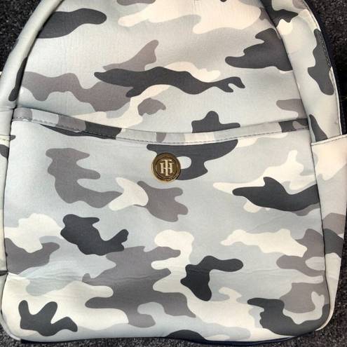 Tommy Hilfiger  Camo Backpack with Gold Logo Hardware Blue Straps Y2K Streetwear