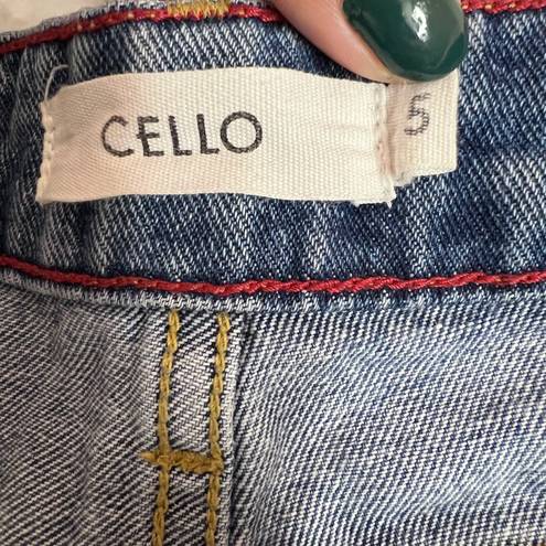 Cello High Waisted Ripped Blue Jeans Distressed Straight Leg Denim Jeans Size 5