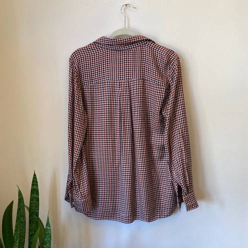 The Loft  Plaid Blouse Size Large 