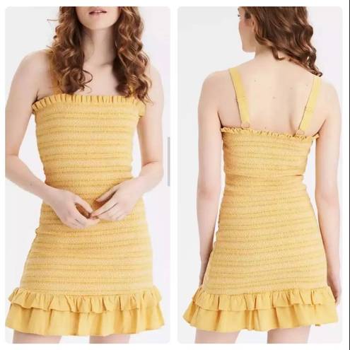 American Eagle  Golden Yellow Smocked Dress size Medium