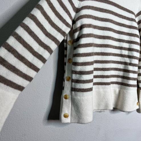 Tuckernuck  NEW Sweater Bonnie Striped Tan Ivory Pullover Sweater Size S