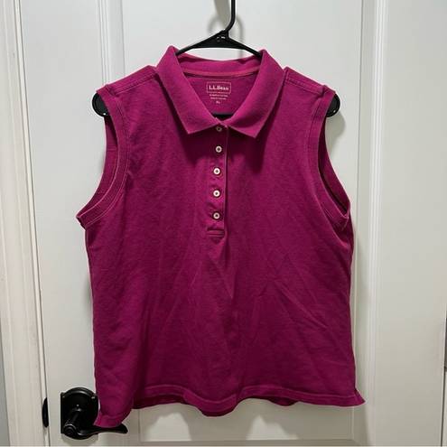 L.L.Bean Magenta  Sleeveless Polo Size XL Slightly Fitted