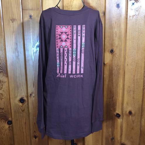 NWOT  long sleeve rebar Aztec shirt size small maroon Ariat work wear​