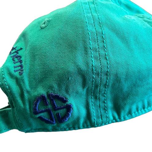 Simply Southern  Eat Sleep Beach Repeat Pineapple Baseball Cap Green Blue One Sz