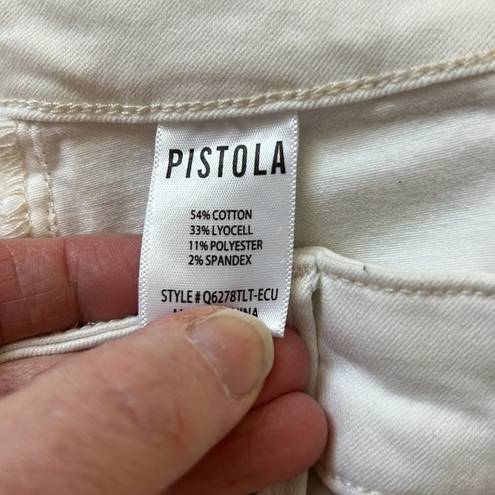 Pistola  high waisted women’s white side zip cargo pocket jeans size 28