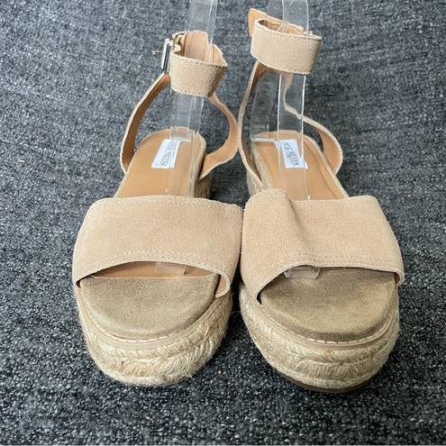 Steve Madden  Gabi Espadrille Platform Sandal Tan Suede Women’s Size 8.5