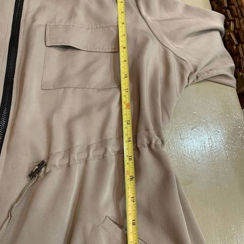 Torrid  Utility Jacket Tan Twill Cinched Tie Waist 4-Pocket Thigh Length Wmn Sz 1