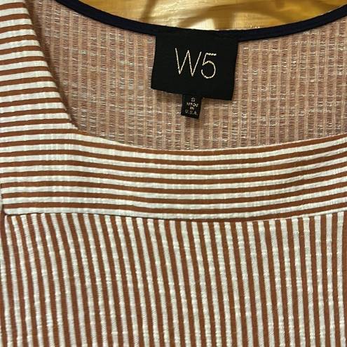 W5  Square Neck Striped Short Sleeve Shirt - Wrinkle Resistant - Woman’s Size S
