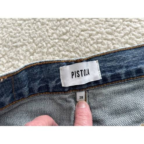 Pistola  Presley High Rise Relaxed Roller Jean Crop Length in Grand Blue Size 28