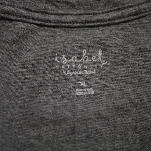 Isabel Maternity  Short Sleeve V-Neck T-Shirt in Gray Heather Size XL