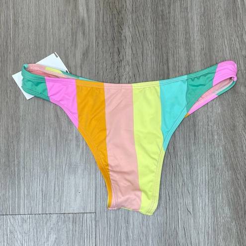 The Bikini Lab  Women's Pastel Prism Stripe French Cut Bikini Swim Bottom sz M