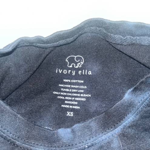 Ivory Ella Tie Dye Navy Blue Save The Elephants Crop Top Raw Hem Sz Xs