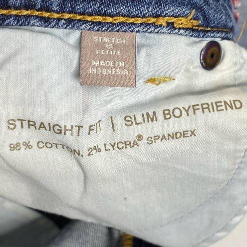 J.Jill  Straight Fit Slim Boyfriend Stretch Jeans Size 6 Petite