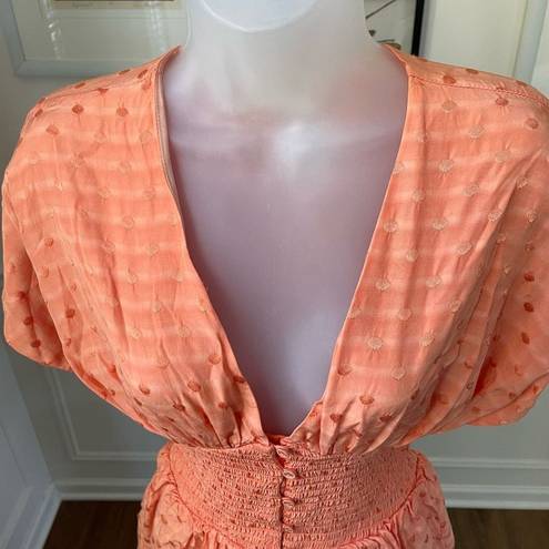 Tularosa  Eleanor Romper Pale Peach Swiss Dot XS