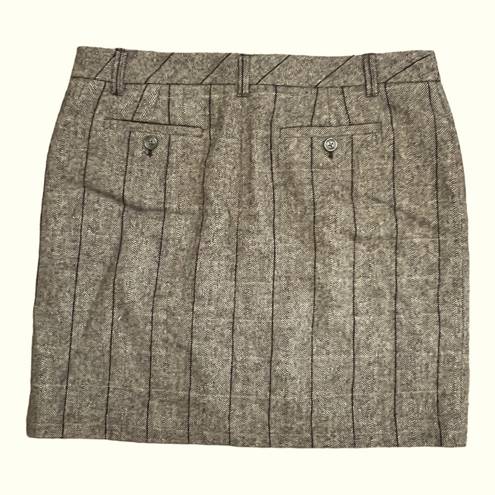 Eddie Bauer  Ladies Plus Size Wool Herringbone Plaid Knee Length Pencil Skirt